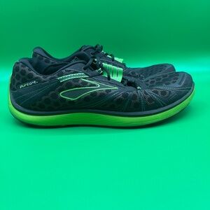 Brooks Men's Black and Neon Green Athletic Shoes